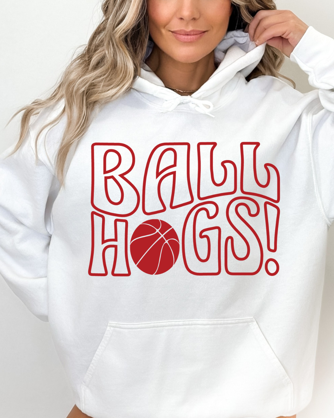 Ball Hogs Arkansas Basketball Adult Hoodie (Red)