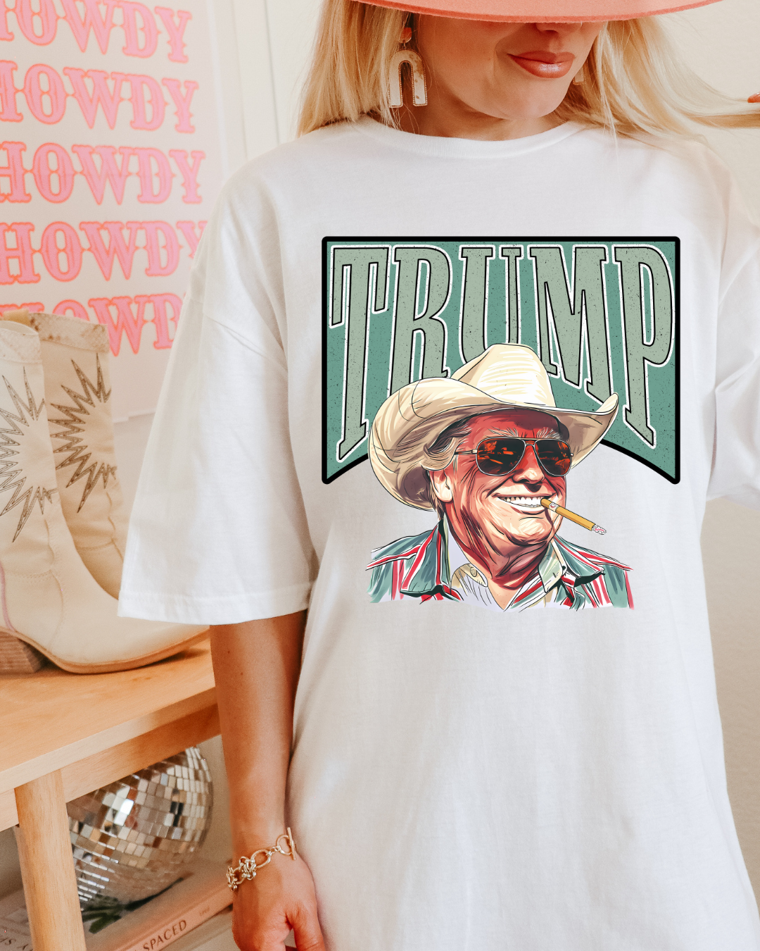 Western Cowboy Trump Adult Graphic Tee