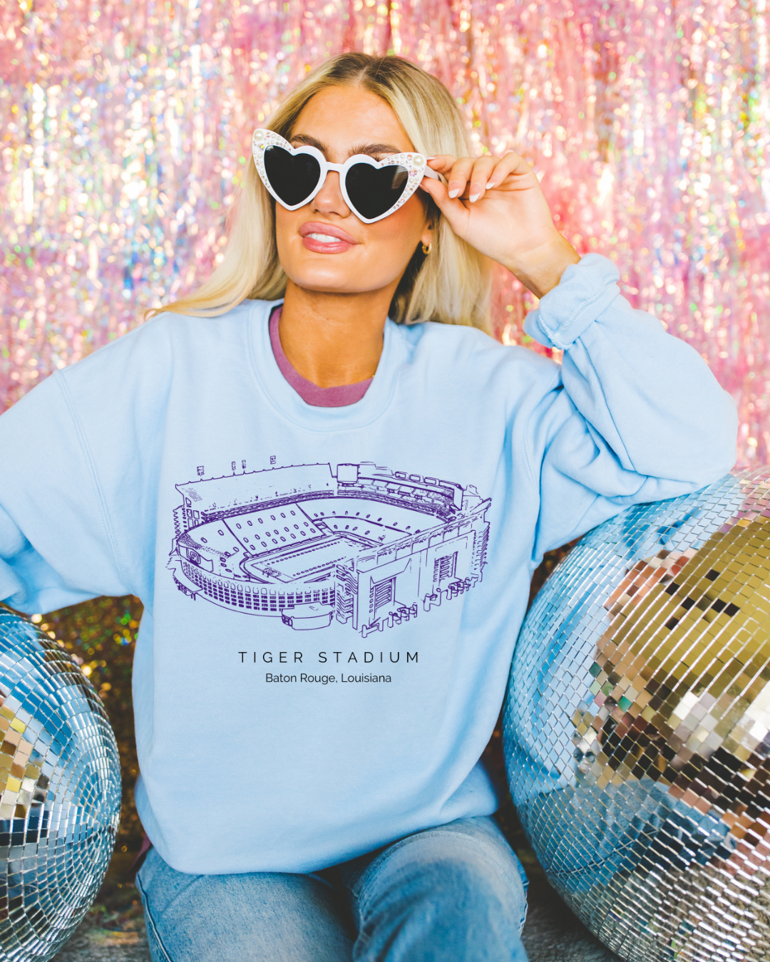 Tiger Stadium LSU Adult Crewneck Pullover