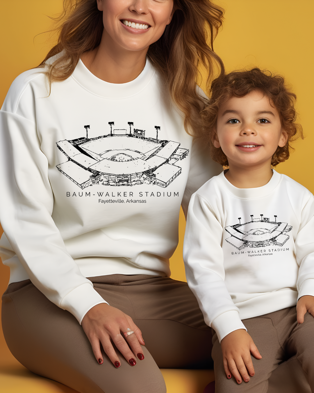 Baum-Walker Arkansas Razorback Stadium Youth Crewneck Pullover (Black)