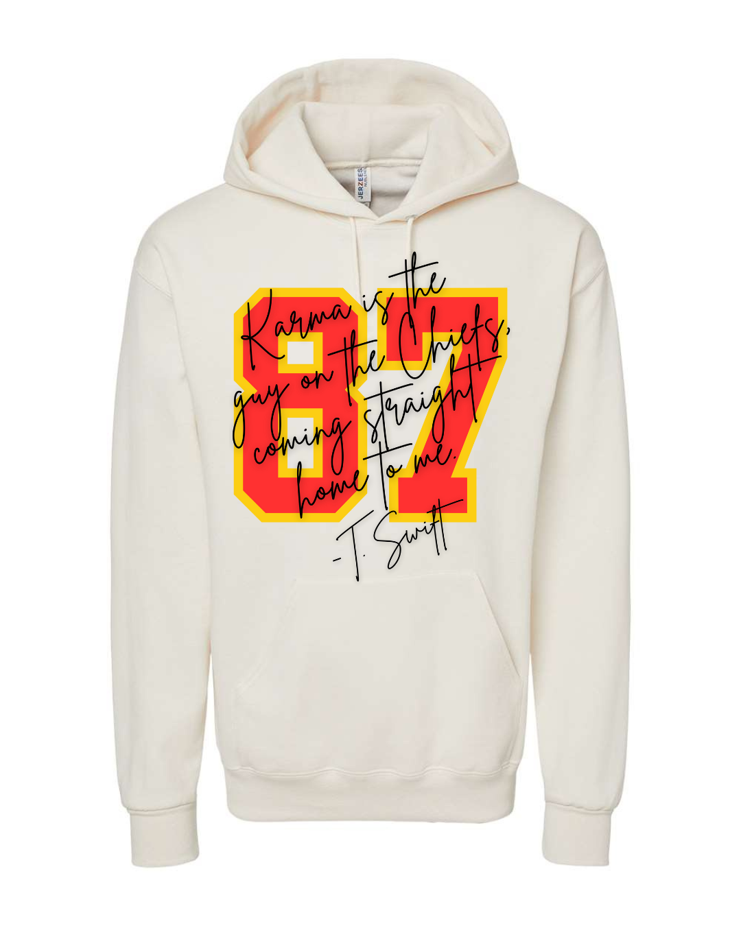 87 Karma Is The Guy On The Chiefs NFL X Taylor Adult Hoodie