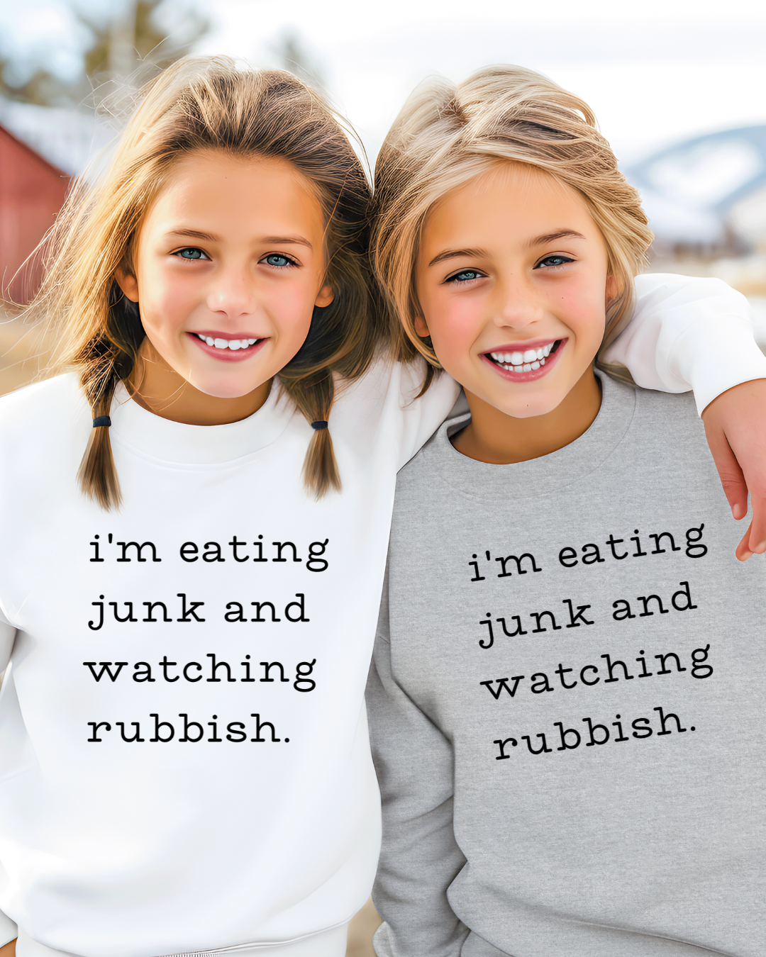 I'm Eating Junk and Watching Rubbish Youth Crewneck Pullover