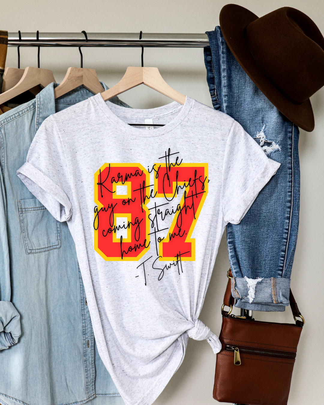 87 Karma Is The Guy On The Chiefs NFL X Taylor Adult Tee