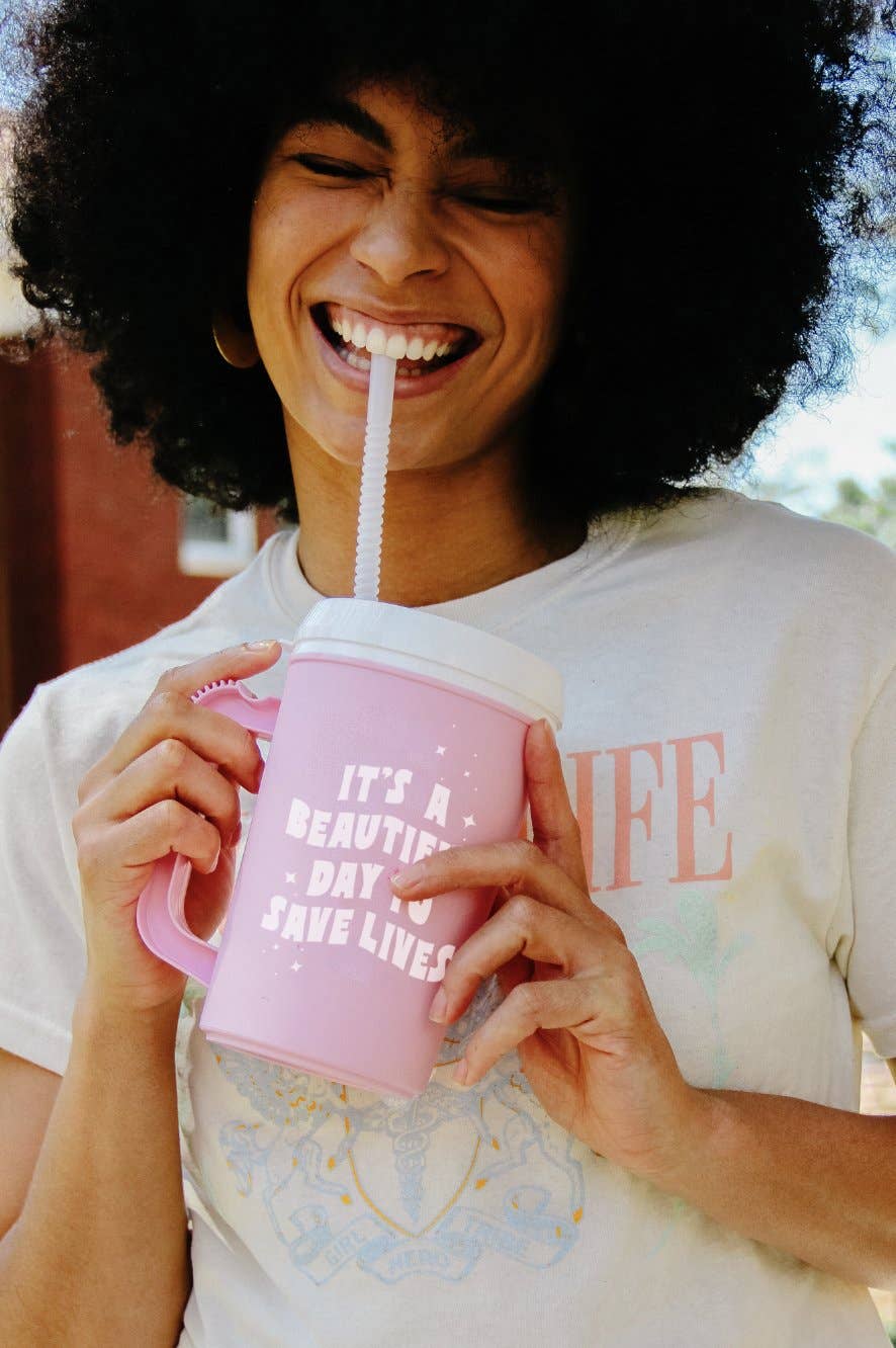 It's A Beautiful Day To Save Lives Mega Mug