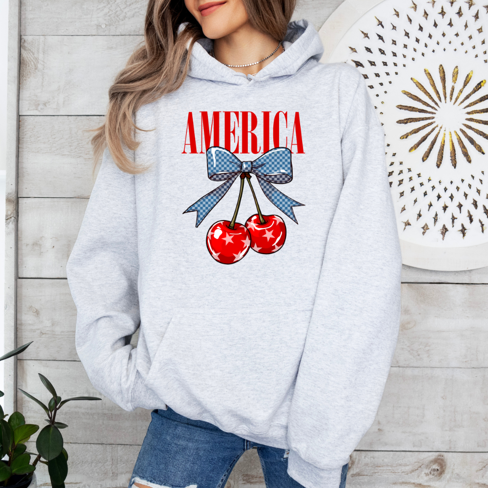 American Cherries Adult Graphic Hoodie