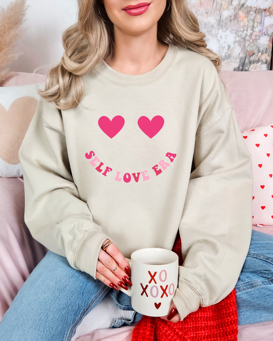 Self Love Era Valentines Adult Crewneck Pullover