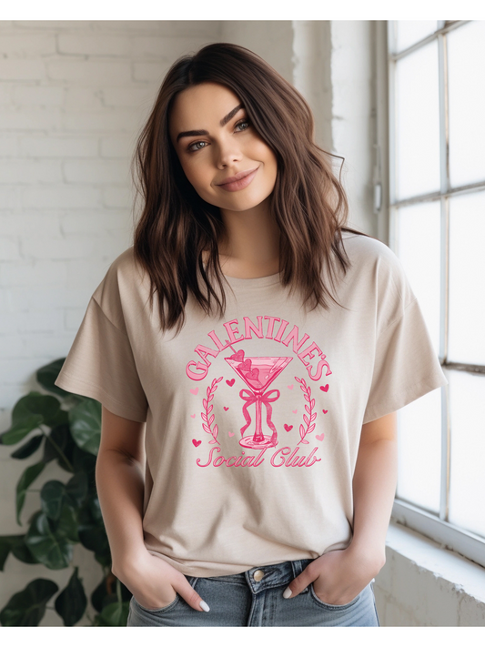 Galentines Social Club Valentines Adult Graphic Tee