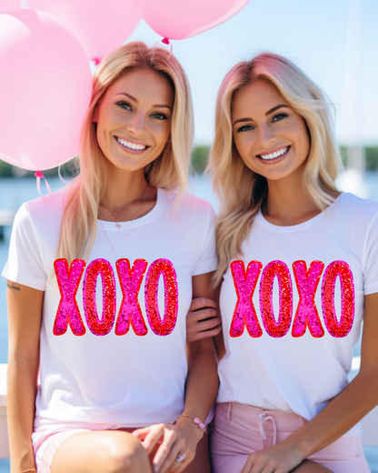 Sparkly XOXO Valentines Adult Tee