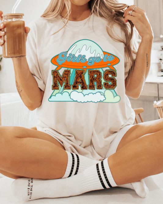 Girls Go To Mars Valentines Adult Tee