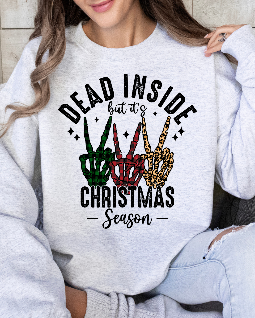 Dead Inside Christmas Adult Crewneck Pullover