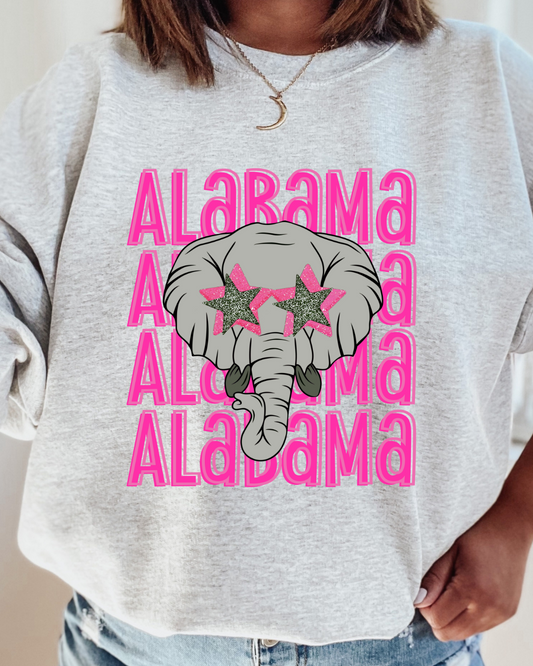 Pink Elephant Alabama Adult Crewneck Pullover