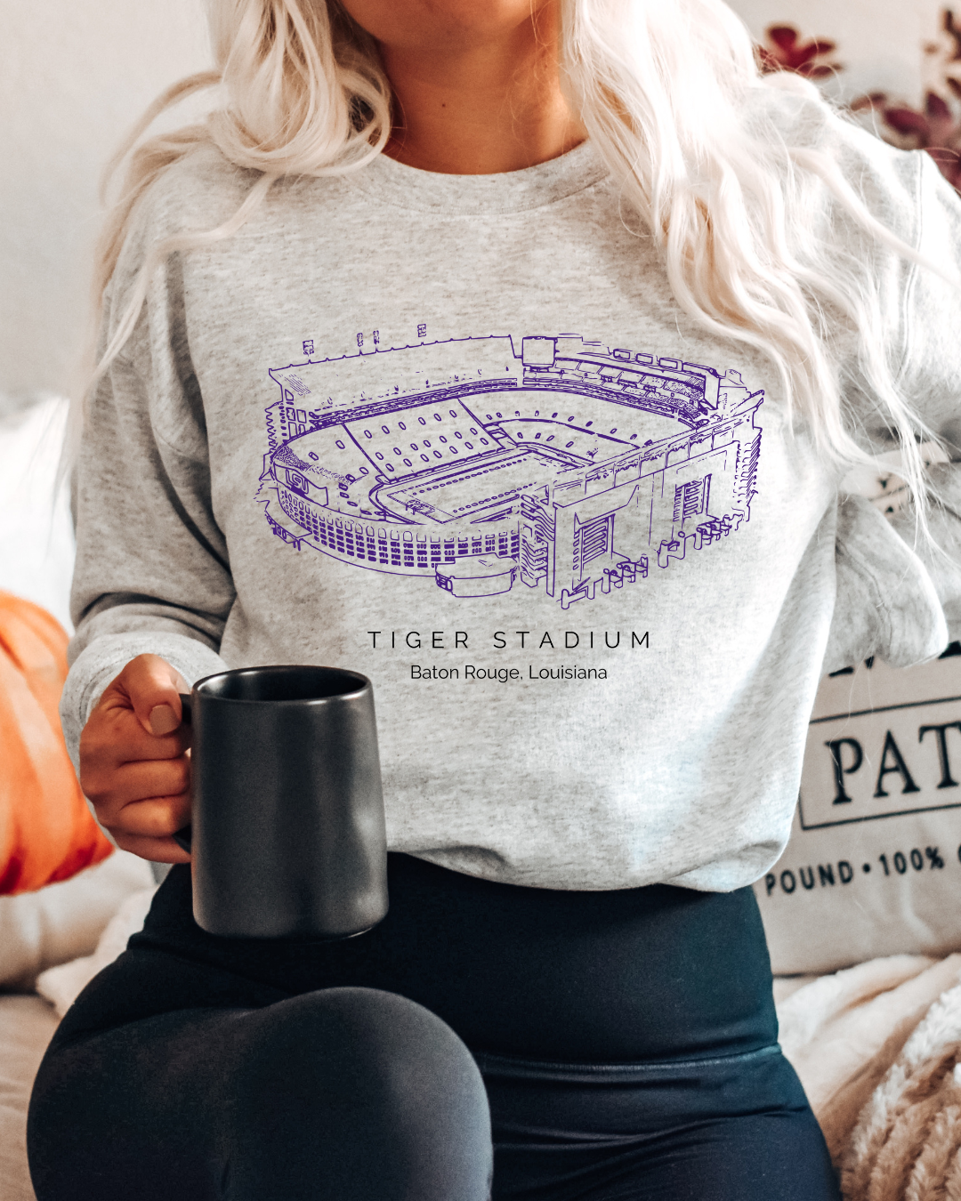 Tiger Stadium LSU Adult Crewneck Pullover