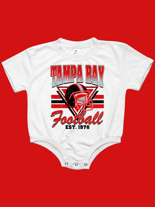 Vintage Tampa Bay Football Baby Bubble Tee Shirt Romper