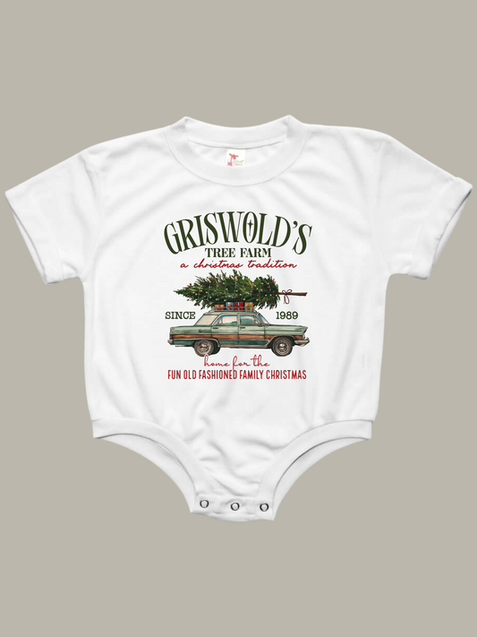 Griswold's Tree Farm Christmas Baby Bubble Romper