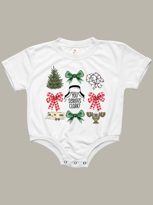 You Serious Clark Coquette Christmas Baby Bubble Romper
