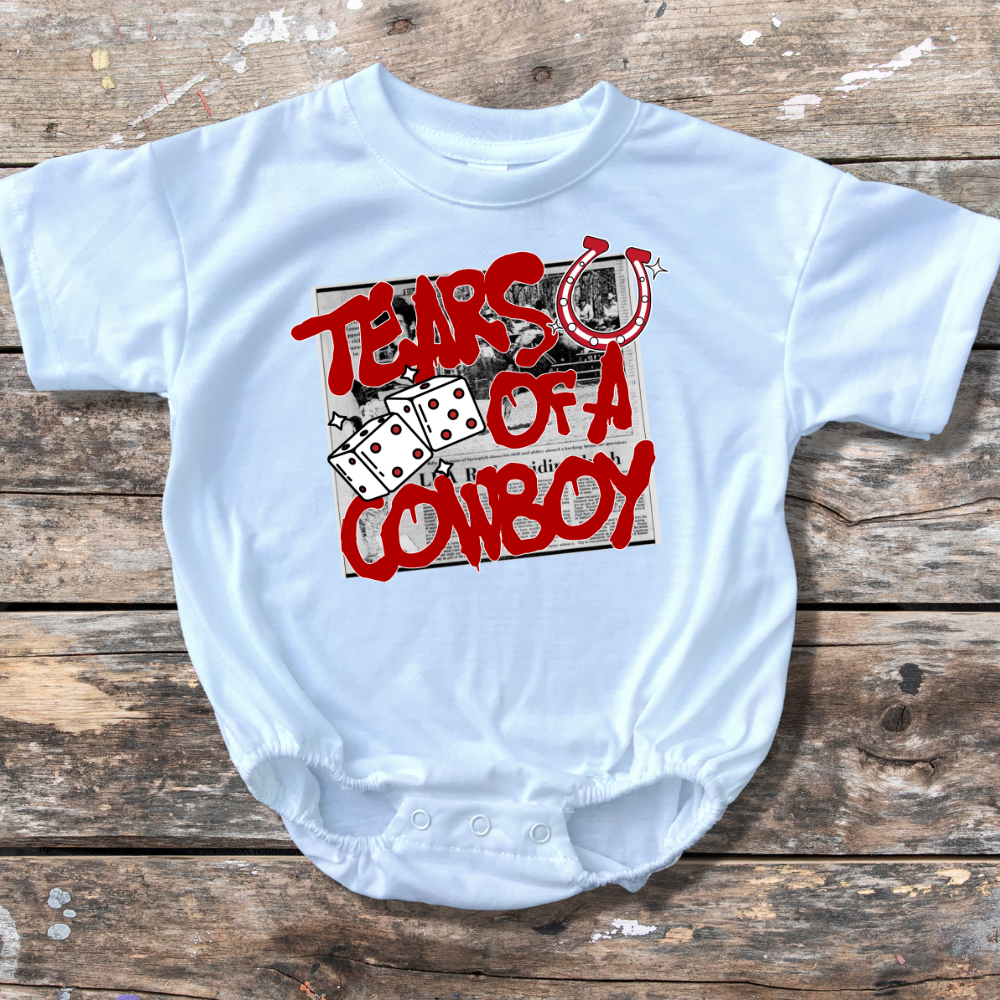 Tears Of A Cowboy Western Baby Bubble Romper