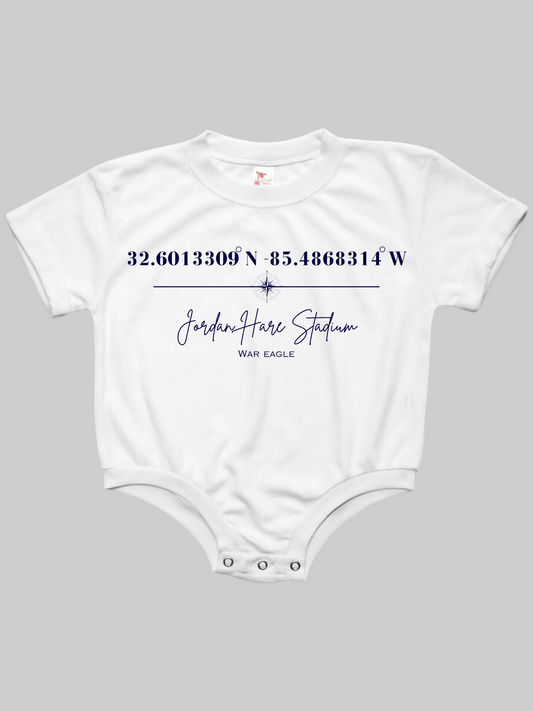 Jordan Hare Stadium Coordinates Auburn Baby Bubble Tee Shirt Romper
