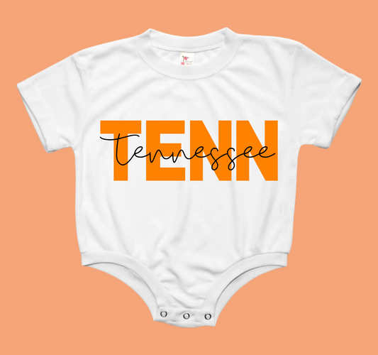 Tenn Tennessee Baby Bubble Tee Shirt Romper