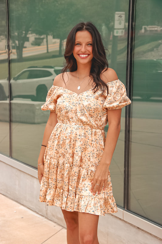 Charm You Floral Cap Sleeve Dress
