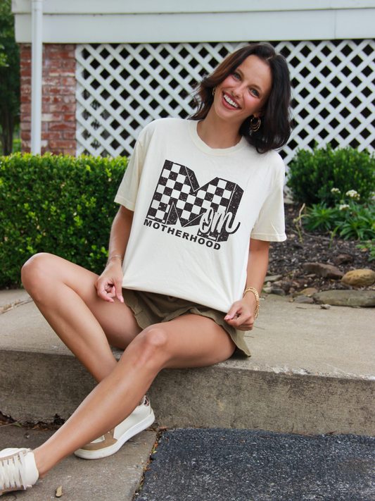 MTV Motherhood Checkered Adult Graphic Tee