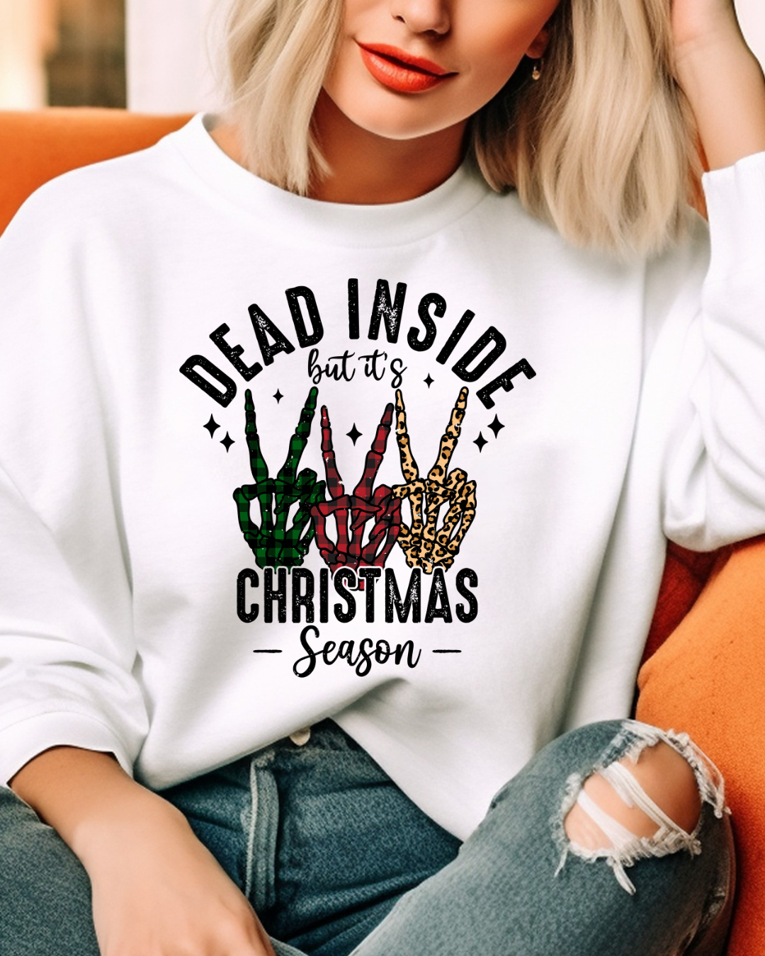 Dead Inside Christmas Adult Crewneck Pullover