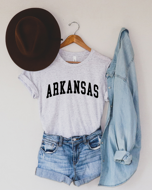 Collegiate Arkansas Adult Tee (Black)