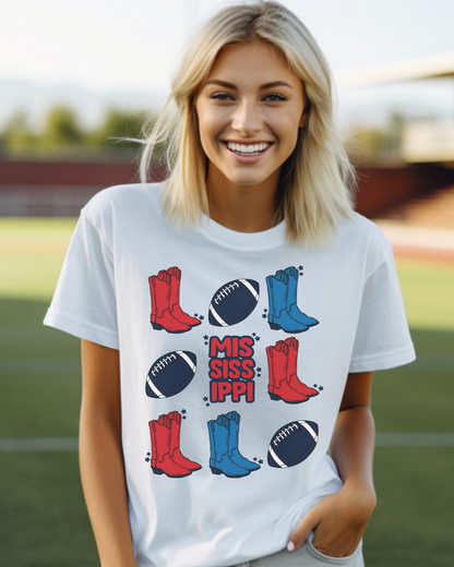 Mississippi Cowboy Boots Adult Tee