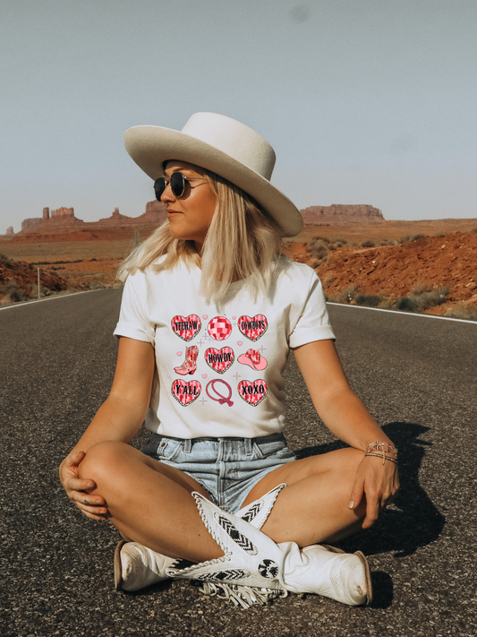 Howdy Valentines Adult Graphic Tee