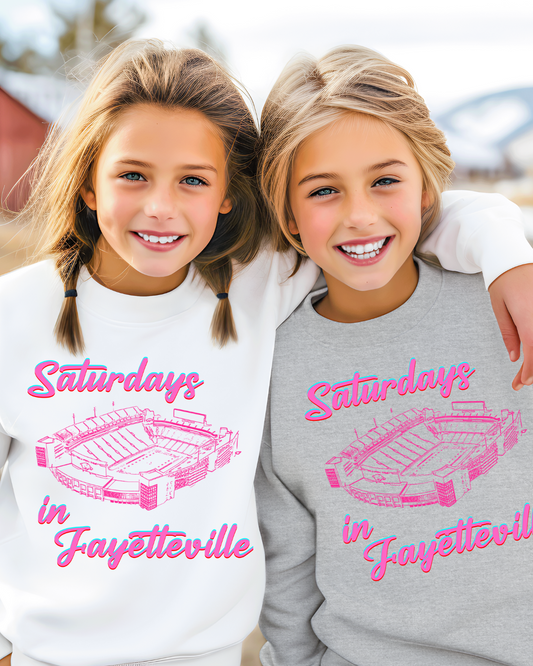 Saturday's in Fayetteville Youth Crewneck Pullover