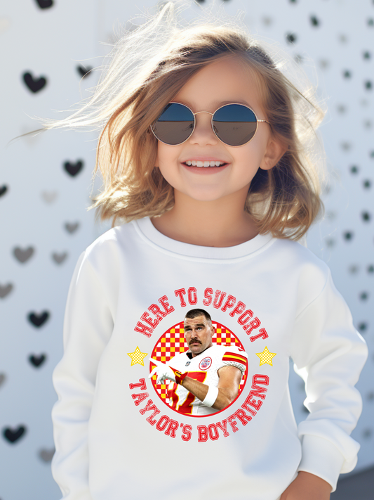 Here To Support Taylors BF NFL X Taylor Youth Graphic Sweatshirt