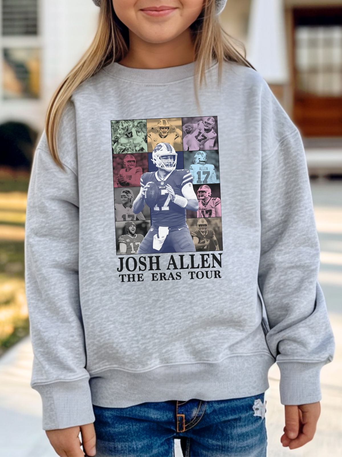 Josh Allen Eras Tour Buffalo Bills Youth Graphic Sweatshirt