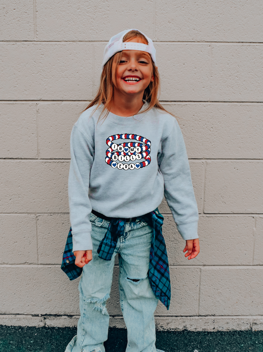 In My Bills Era Friendship Bracelets Buffalo Youth Graphic Sweatshirt