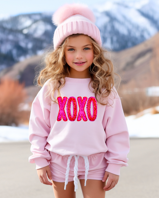 XOXO Valentines Youth Crewneck Pullover SALE
