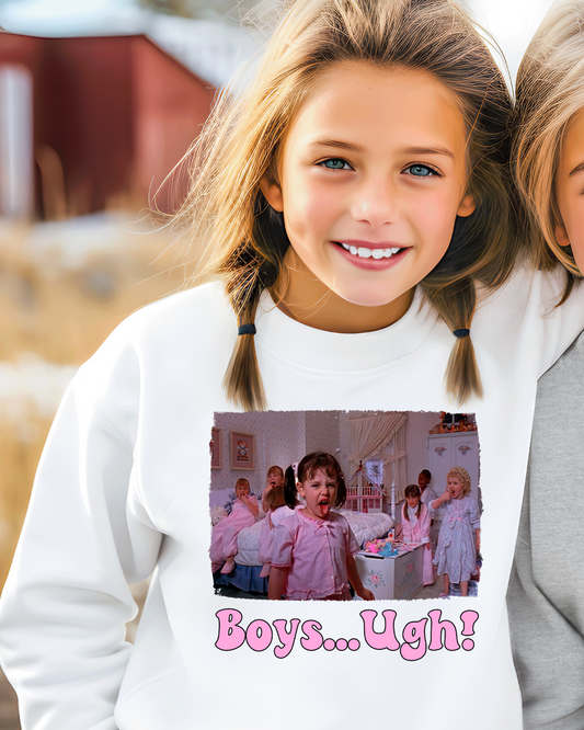 Boys UGHHHH Valentines Youth Crewneck Pullover