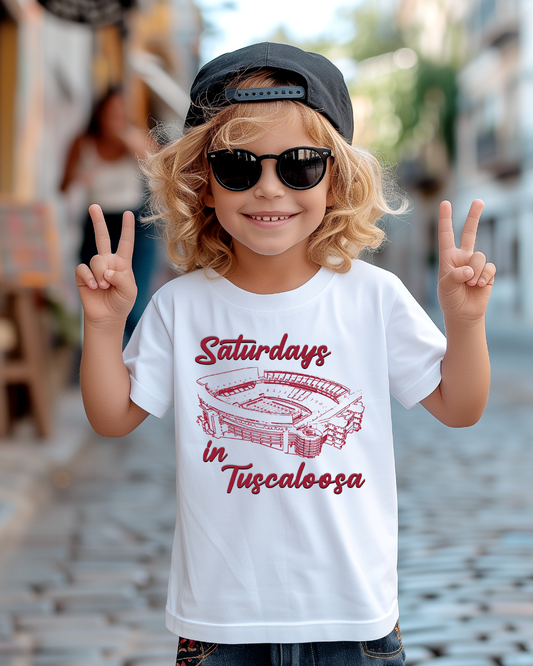 Saturday's In Tuscaloosa Alabama Youth Tee (RED)