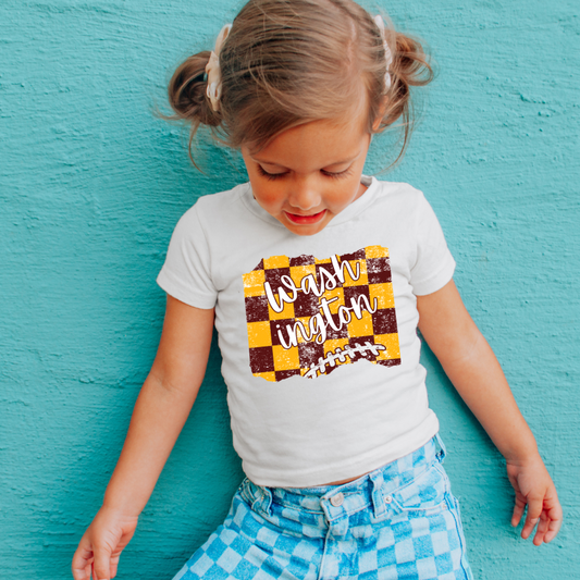 Washington Football Checkered Commanders Youth Graphic Tee