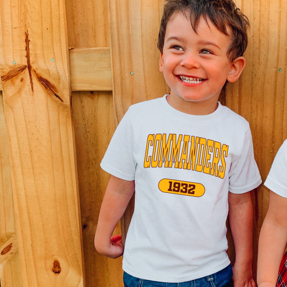 Commanders Varsity Gold Youth Graphic Tee