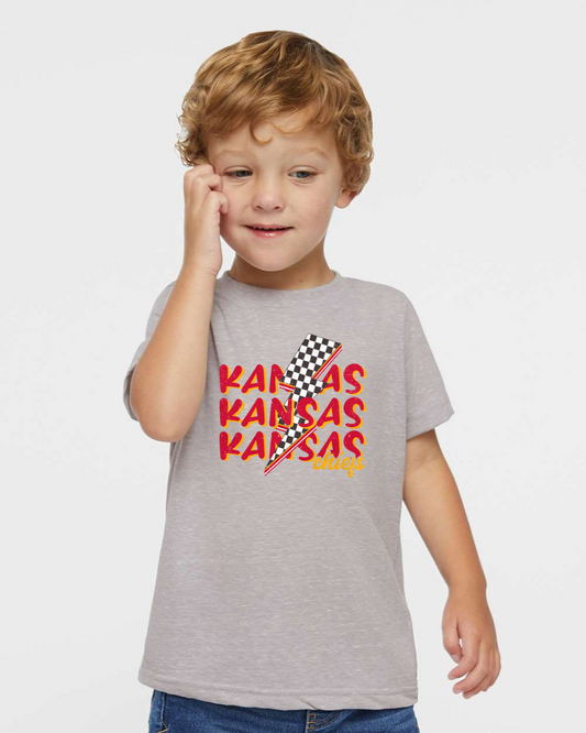 Kansas City Chiefs Lightning Bolt Youth Graphic Tee