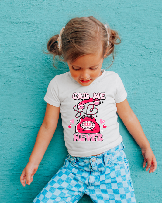 Call Me Never Valentines Youth Tee