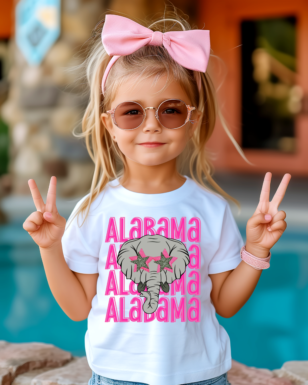 Pink Elephant Alabama Youth Tee