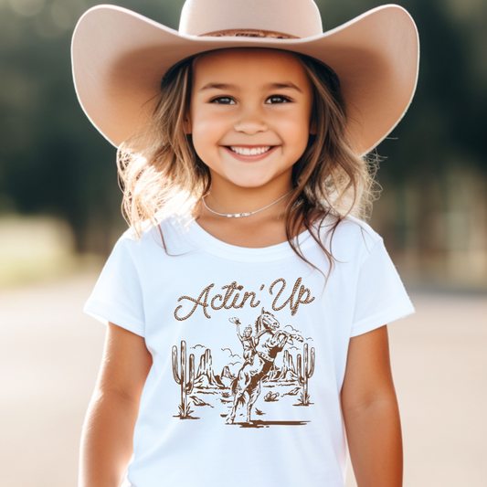 Acting Up Cowgirl Western Youth Graphic Tee