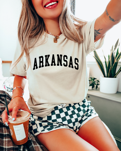 Collegiate Arkansas Adult Tee (Black)