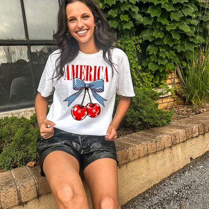 American Cherries Adult Graphic Tee
