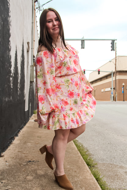 Lets Talk Fashion Blush and Lilac Floral Dress