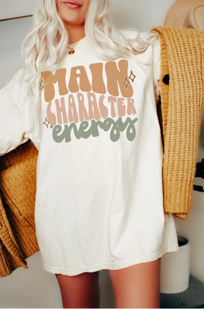 Main Character Energy Oversized Graphic Tee