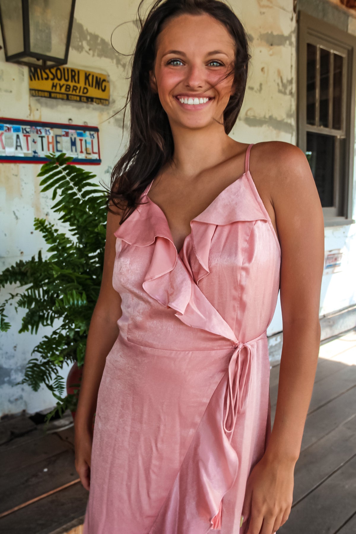 Turning On The Charm Satin Midi Dress