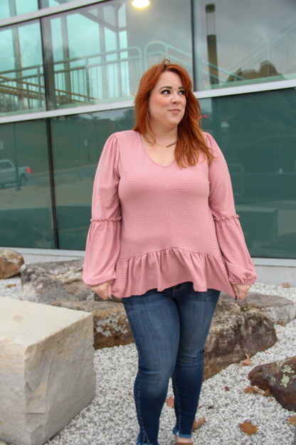 Pink Dreams Peplum Top
