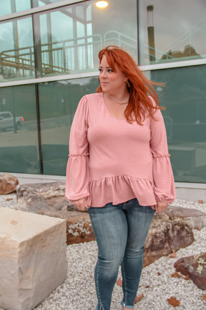 Pink Dreams Peplum Top