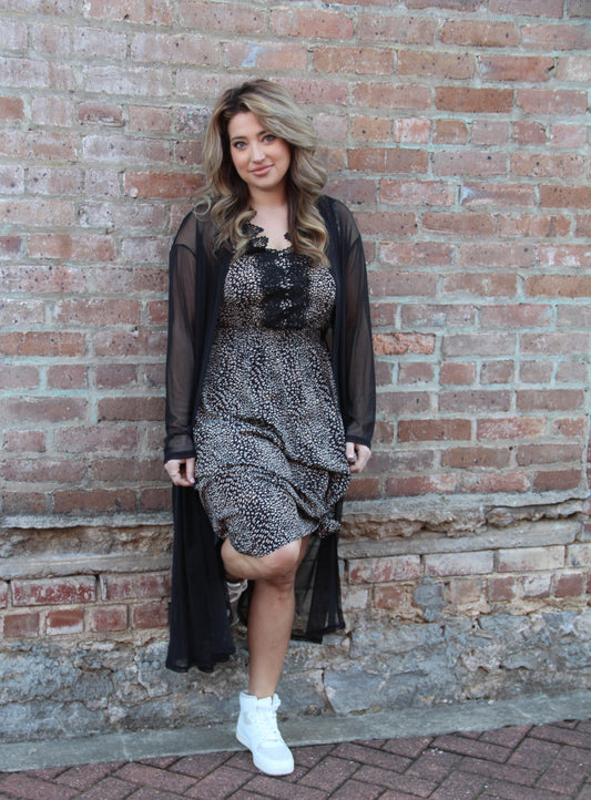 You're My Dreams Lace Trim Midi Dress
