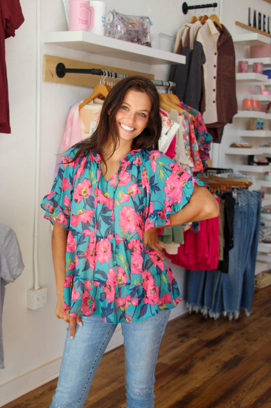 Waiting For Perfection Floral Top